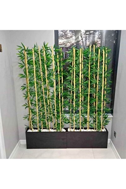 YEŞİLADA Yapay Bamboo Ağaç Seti 1.50 Mt Boy Bambu Çubuk Seperatör 2 Set Fiber...
