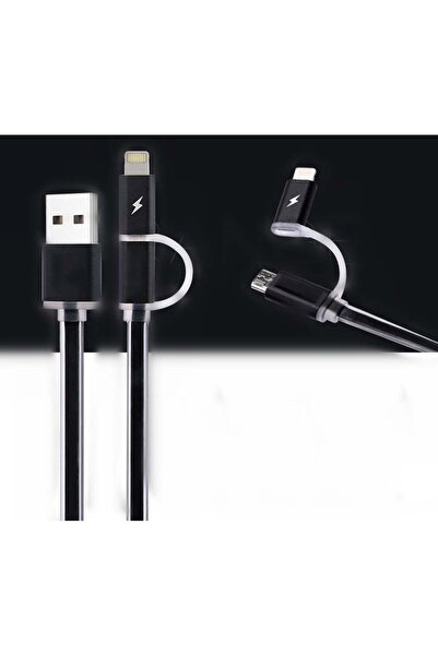 Paleon Fashion Fast Charg Data Led Işıklı Usb Şarj Kablosu (HIZLI ŞARJ) Siyah...