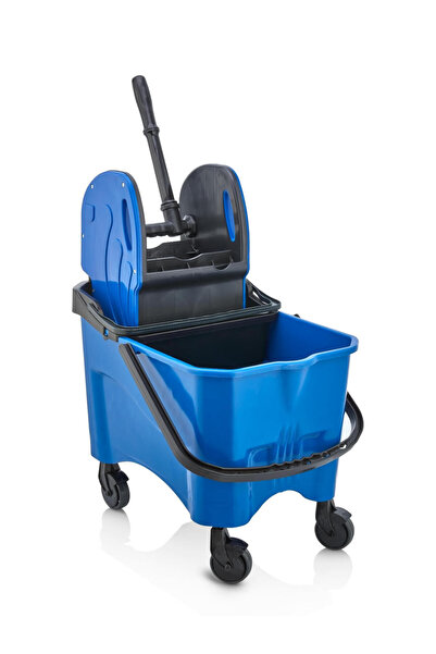 Ceymop Tek Kovalı Plastik Presli Temizlik Arabası (30lt + 12lt Kirli Su Hazneli)