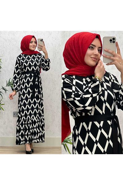 azzebutik Black Beren Dress 6390 - K65 Model