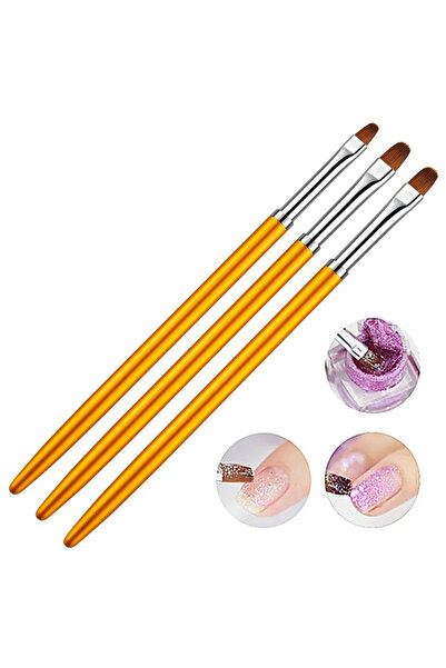 Nail Master 3'lü Protez Tırnak Jel Fırçası Seti