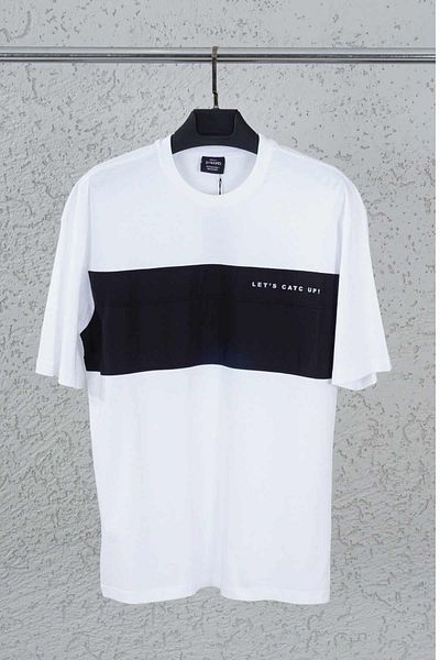 DYNAMO Tricou supradimensionat alb cu guler 0 pentru bărbați 967