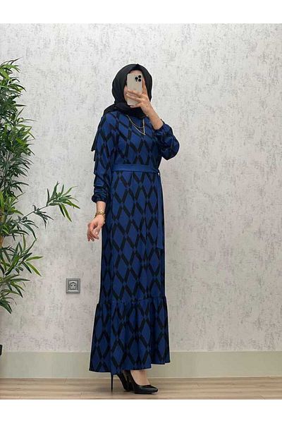 azzebutik 6390 BEREN Indigo Dress - K65
