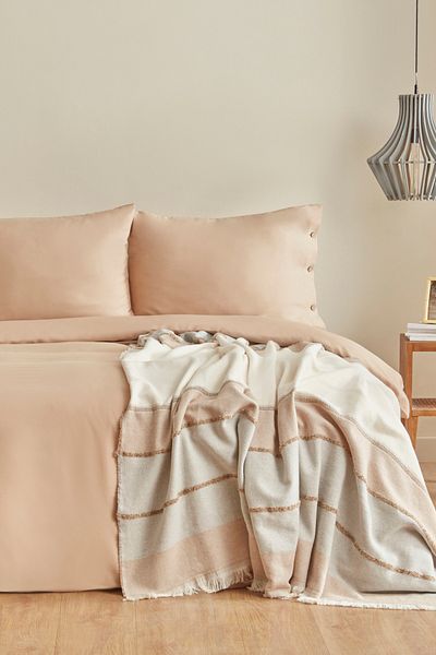 Karaca Home Nevada Double Crepe Duvet Cover Jacquard Pique Set Beige