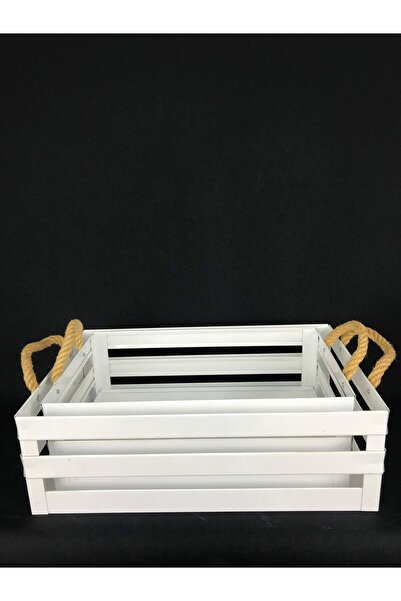 Genel Markalar Çok Amaçlı Metal Meyvelik,Çiçeklik Kasası 2'li Beyaz