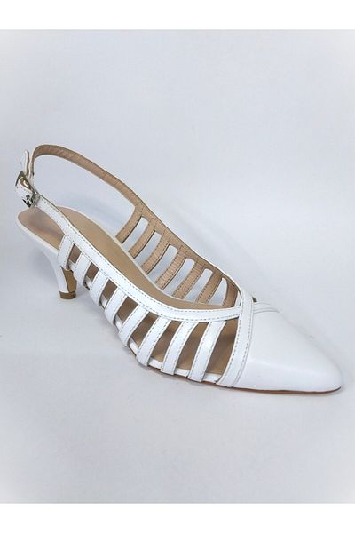 Mira Deri 7 cm Heeled Leather Caged Genuine Women's Stiletto - Open Back