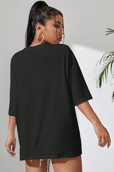 MODAGEN Μπλουζάκι Unisex Black Crew με λαιμόκοψη Sunny Printed Oversize