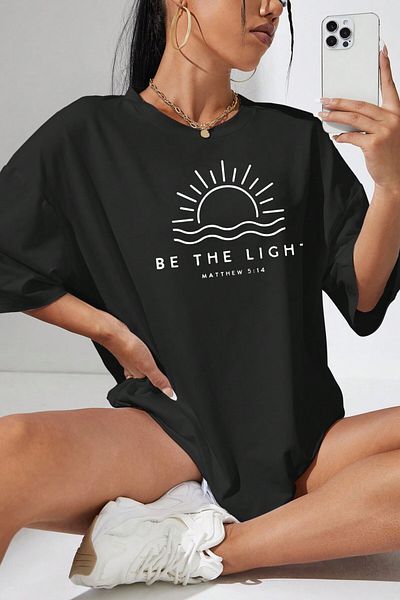 MODAGEN Μπλουζάκι Unisex Black Crew με λαιμόκοψη Sunny Printed Oversize