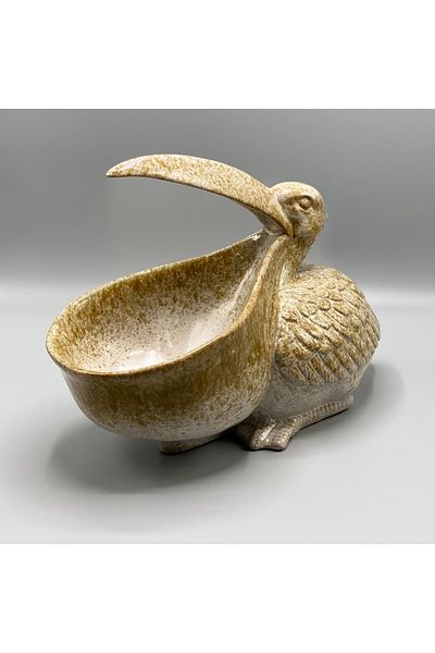 Warm Design Brown Glazed Ceramic Pelican Flower Pot/Cup