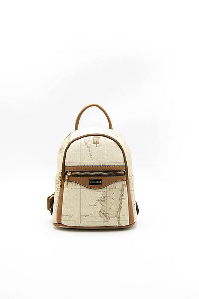 Silver Polo Ασημί & Polo Dark Beige - A.Taba SP983 Γυναικείο σακίδιο πλάτης