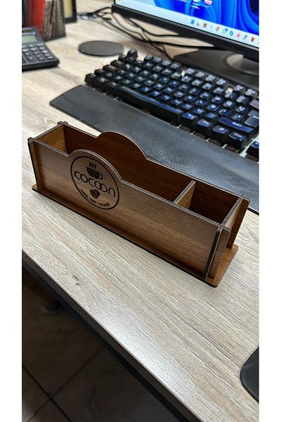 Bir Reklam Cafe Restaurant Wooden Napkin Holder Sugar Bowl Sauce Bowl