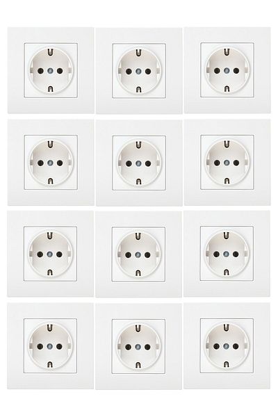 VİKO Viko Karre White Grounded Socket 12 Pack (Frame Included)