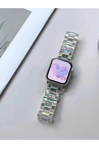 Alstrap Apple Watch 6 7 8 9 10 Se Ultra Uyumlu 44mm 45mm 46mm 49mm Şeffaf Hologram Kordon Ayarlanabilir