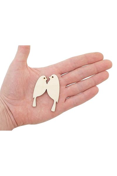 Bir Reklam Decorative Wooden Love Bird Figure Ornaments 50 Pieces