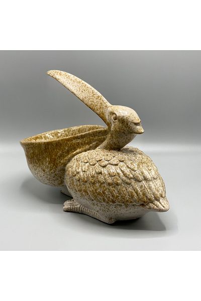 Warm Design Brown Glazed Ceramic Pelican Flower Pot/Cup
