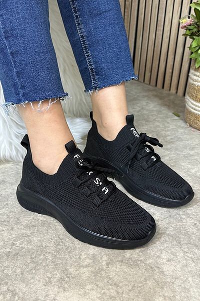 Allyup Women's Knitwear Sneaker Lace-Up Socks Sports Shoes with Bracelet Detail
