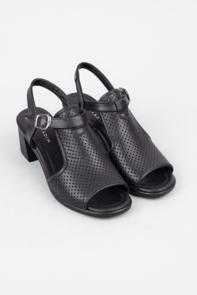 Adım Adım Kadın Hakiki Deri Topuklu Sandalet