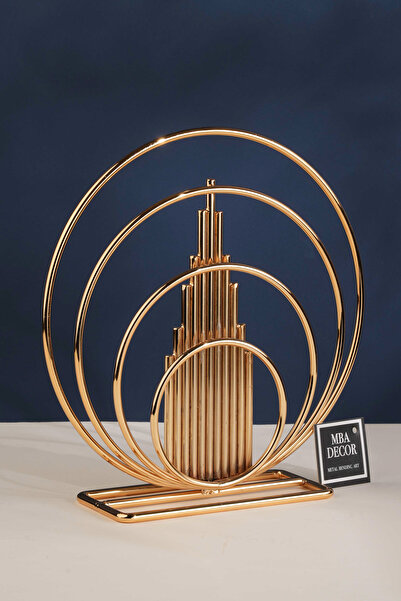 Pamukkale Gold Decorative Object Trinket Home Decoration Living Room Accessory Office Console Zigon Stainless Metal