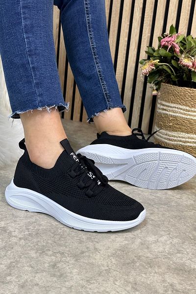 Allyup Women's Knitwear Sneaker Lace-Up Socks Sports Shoes with Bracelet Detail