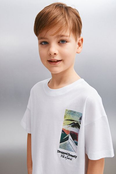 GRIMELANGE Tricou alb DARROW pentru bărbați