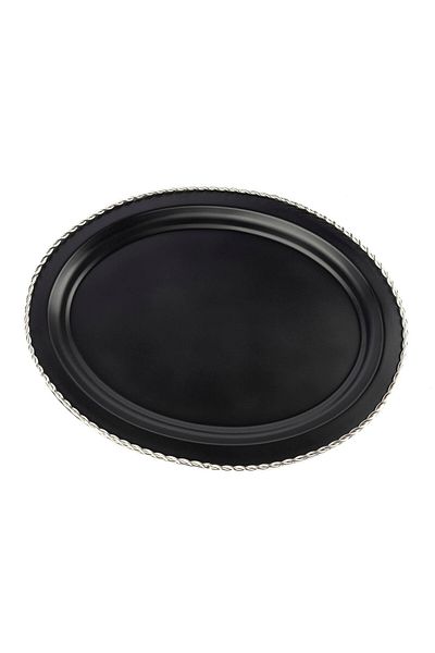 Mikasa Moor Black Oval Tray 46x35cm