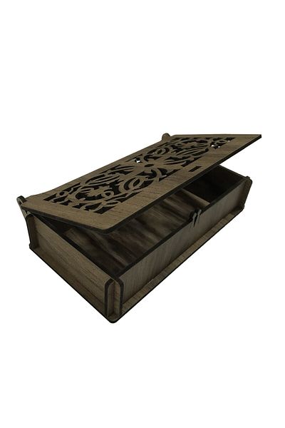 aladepo Decorative Box Embroidered Crochet Box Organizer Jewelry Jewelry Box 17x9x3.5 cm