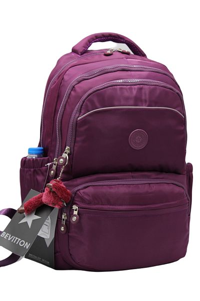 Bevitton Custom Water Repellent Fabric Plum Unisex School Backpack A3152