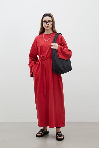 Manuka OVERSIZE BAUMWOLLKLEID ROT