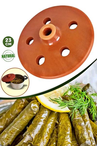 Tilbe Home Tile Soil Fountain Stone Five Holes Baked Leaf Hot Pot Wrap Cooking Lid Large Size 23cm