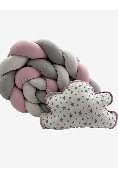 Mini Baby Tek Örgü Koruma Ve Süs Yastık Pembe-gri