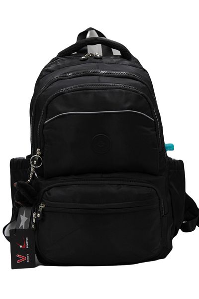 Bevitton Custom Water Repellent Fabric Black Unisex School Backpack A3152