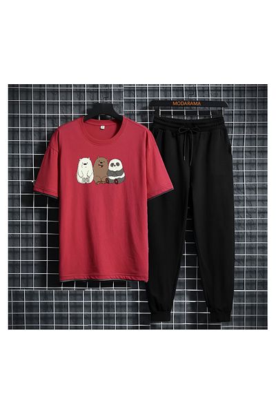 MODARAMA T-Shirt Tracksuit Set BEAR PRINTED