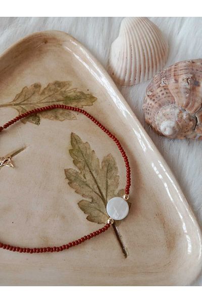 HAPPY HANDMADE NATURAL PEAL STONE ANKLE FOOT ACCESSORY WITH SAND BEADS