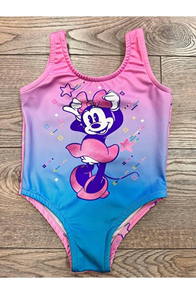 Esterella Jednobojni kupaći kostim za devojčice - sa bretenama i printovanim ...