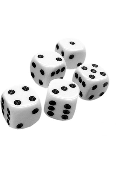 Limmy 2 Pieces of White Okey Dice and Table Games Dice