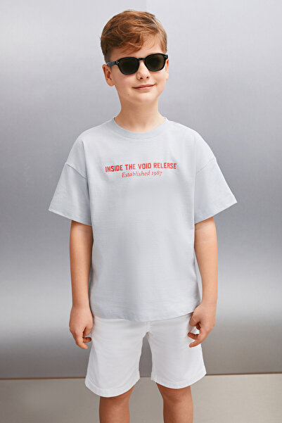 GRIMELANGE Ανδρικό γκρι μπλουζάκι SANTO - Relaxed Fit