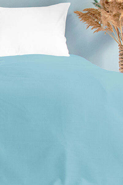 MELONIE Otel Pikesi MAVİ Büyük Dama Desenli Pike Tek Kişilik 160x230