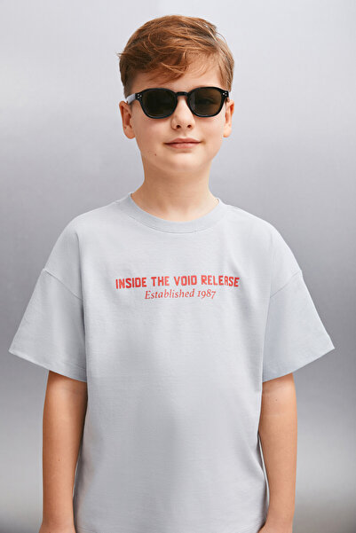 GRIMELANGE Ανδρικό γκρι μπλουζάκι SANTO - Relaxed Fit