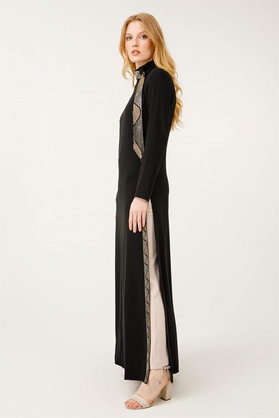 Esswaap Stylish Set Stone with Stone Embroidered Trousers on the Scarf and Slit Edge