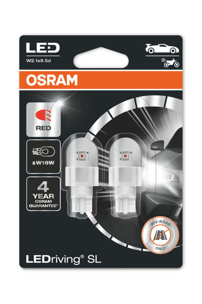 Osram LEDriving SL T15 LED 12V W16W Kırmızı Işık (Takım -2 Adet)