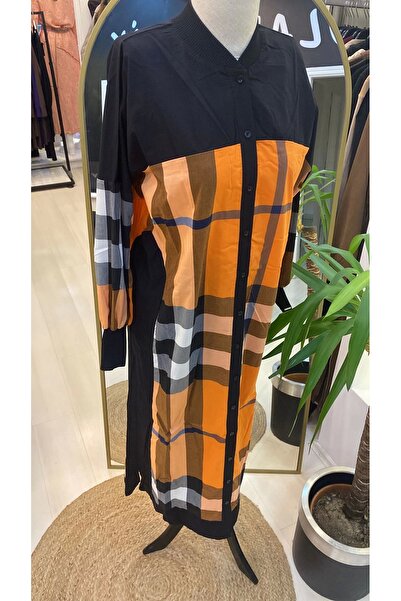 Invee Burbery Long Orange Shirt 6780