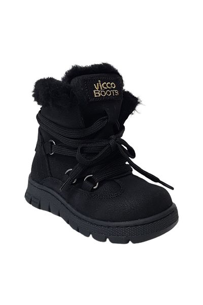 Vicco Black Cappa Fur Baby Boots