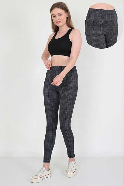 Dynamic STEEL KNITTED PLAID PANT LEGGINGS