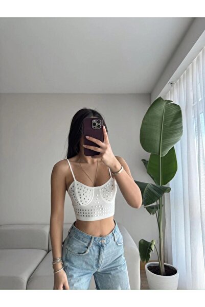 Modazeyosh Kadın İncili Askı Ayarlı Bustiyer