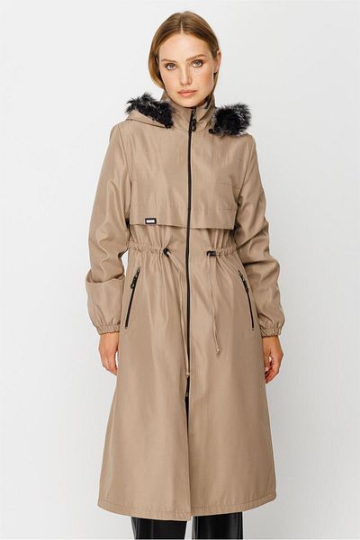 Esswaap Sewing Detailed Intermediate Parka Beige