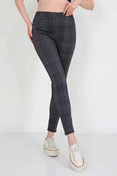 Dynamic STEEL KNITTED PLAID PANT LEGGINGS