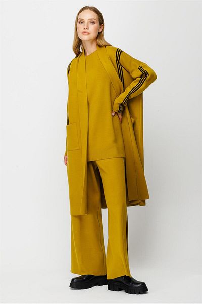 Esswaap Stripe Detailed Knitwear Trousers Set Pistachio Green