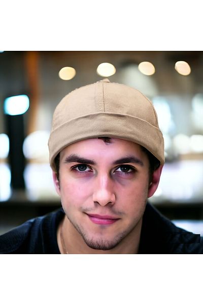 Shopiolog Summer Cotton Docker Kipa Hat Short Hat with Back Adjustable Without Visors