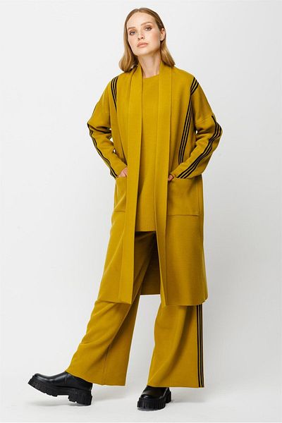Esswaap Stripe Detailed Knitwear Trousers Set Pistachio Green