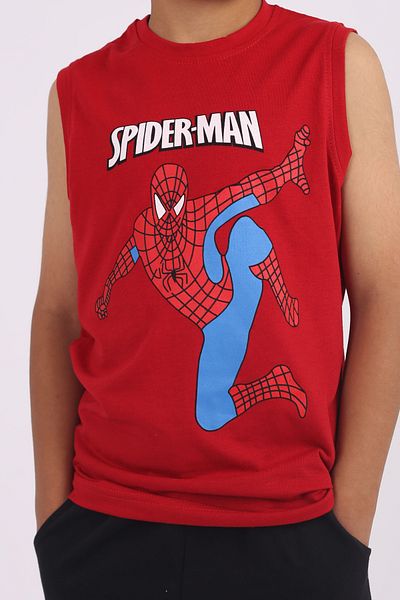 çiko kids Spider-Man Printed Bicycle Collar 100% Cotton Strap Bottom-Top Set